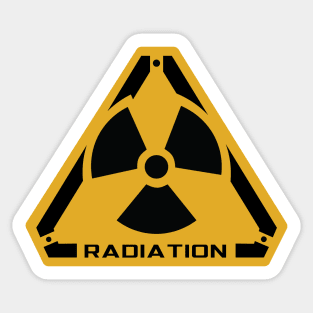 Radiation Radioactive Logo with Triangle Shape Background Sticker